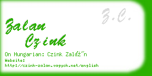 zalan czink business card